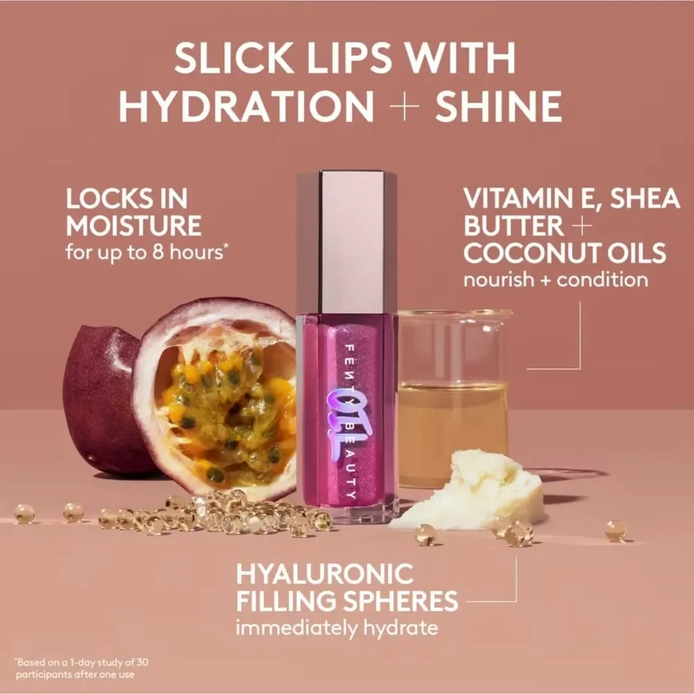 NIB Fenty Beauty Gloss Bomb Oil Luminizing Lip Oil 'N Gloss in Rose Amber